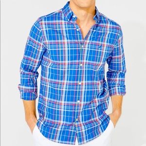 Nautica Mens Plaid WindSurf Button Up Large